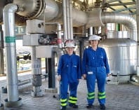 Operators in the control room of COVESTRO Zona Franca